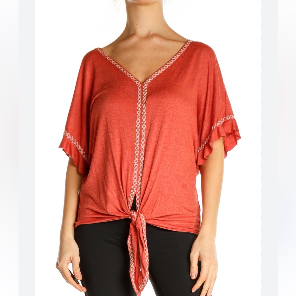 Max Studio Tie Front Top Green 3X